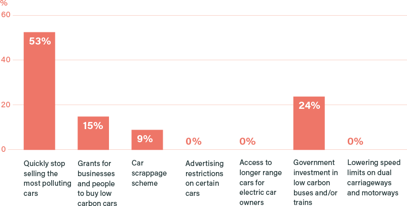 Please rank the following policy options in order of preference (% 1st preference votes)